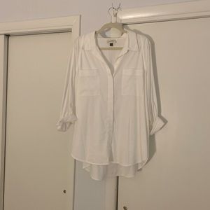 Universal Thread White Button-Down Tunic
